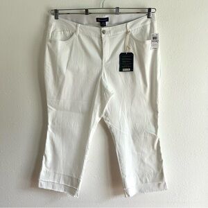 Democracy Kick Flare Jeans Women's Plus Size 22W White Denim Stretch